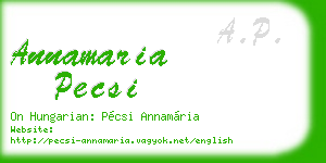 annamaria pecsi business card