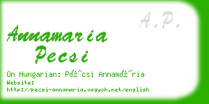 annamaria pecsi business card